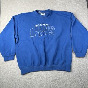 Vtg Detroit Lions Sweatshirt Men's 2XL Crewneck Embroidered CSA Lee Sport USA